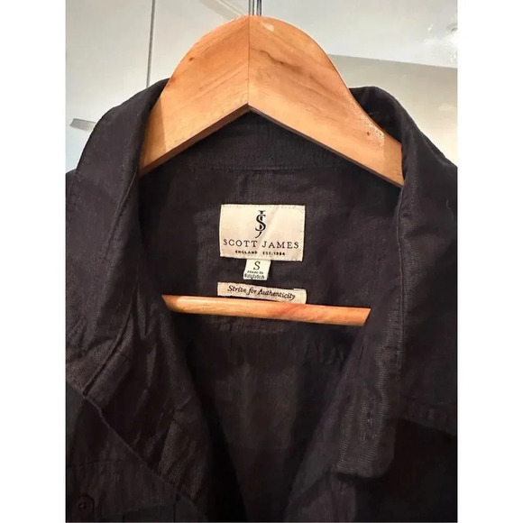Scott James England Button Down Shirt Black Size Small - Picture 2 of 4